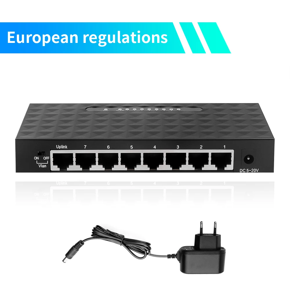 Сетевой коммутатор с 8 портами Gigabit 100 Мбит/с 10/1000 сетевой Ethernet RJ45 Lan Hub