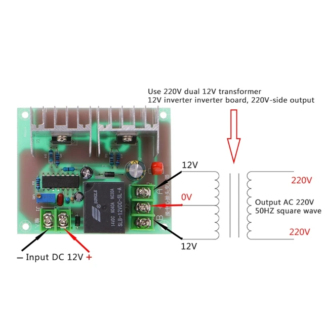 Inversor de potencia 12V DC 220V AC 300W