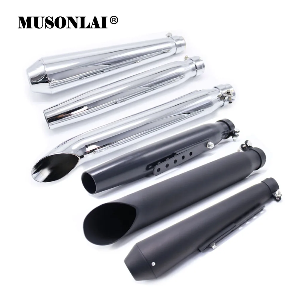 Universal Motorcycle Cafe Racer Exhaust Mufflers Silencer Pipe