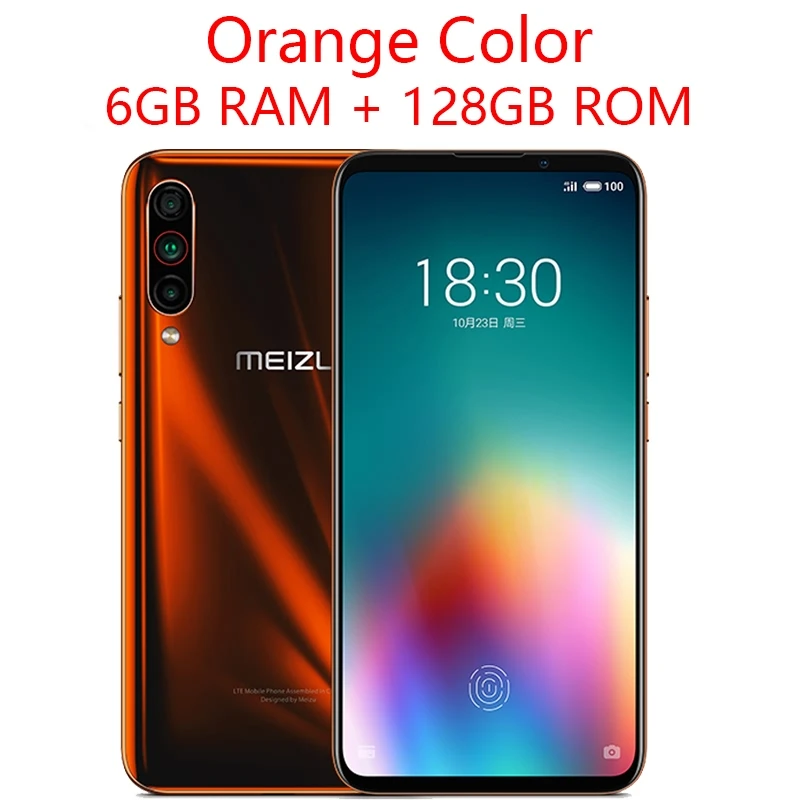 Meizu 16 T, 4G LTE, 6 ГБ, 128 ГБ, Восьмиядерный процессор Snapdragon 855, экран 6,5 дюйма, 2232x1080 P, FHD экран, три камеры заднего вида, сотовый телефон - Цвет: Orange 6G 128G