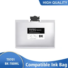 Cartouches d'encre pour imprimante Epson, 780ML, 2 jeux, pour imprimante T9701 BK, avec pigments et puce, pour WorkForce Pro WF M5299/M5799
