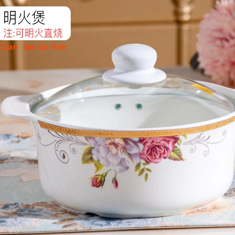 60 Heads jingdezhen ceramics Dinner Tableware Bone China Dishes Set Pot Rice Bowl  Salad Noodles Bowl Plate Dish Bowl Dinnerware