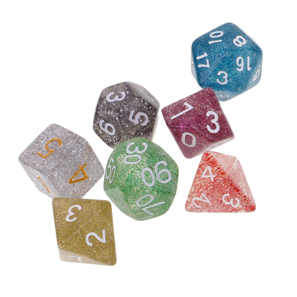 7 шт. 16 мм игральные кости d20 d12 d8 d10 d6 d4 Die Polyhedral для игроков Wargaming D & D|Кубики| |