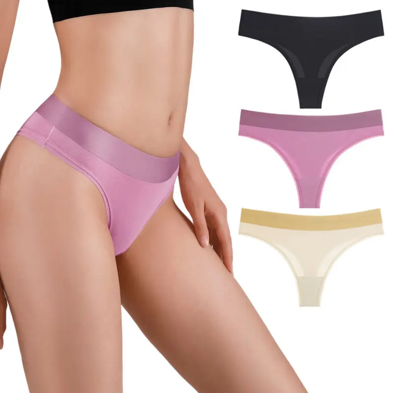 The New Ms Non-trace Underwear Wholesale Wide-brimmed Waistband Color Matching Thong Panties Movement Modal Thongs Big Yards | Женская