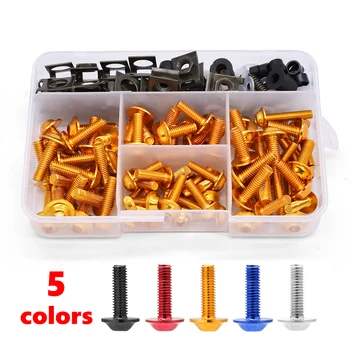 

175PCS Motorcycle Fairing Bolts Screw Aluminum Bodywork Screws Nut Kit For Yamaha YZF R120 R1 R3 R25 R6 600R FZR 600 MT07 MT09