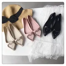 Melissa/Модные женские резиновые сандалии на плоской подошве с милым сердцем прозрачная обувь женские конфеты обувь с открытым носком женские летние пляжные сандалии 35-39
