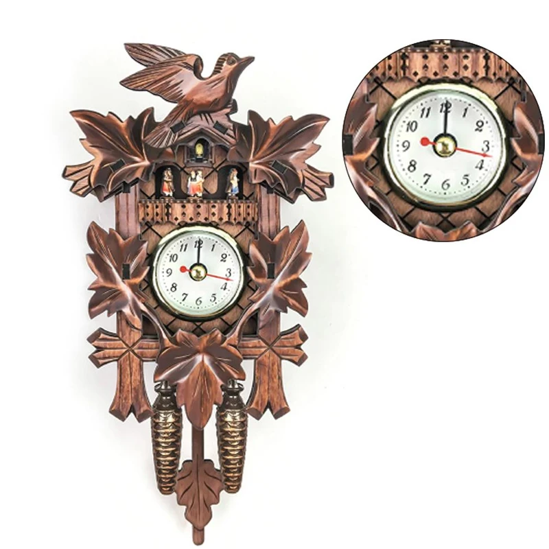 New 3D Handcrafted Wall Clock Wooden Cuckoo Wall Clock Quartz Clock Fashion Christmas Gift Home Art Decor