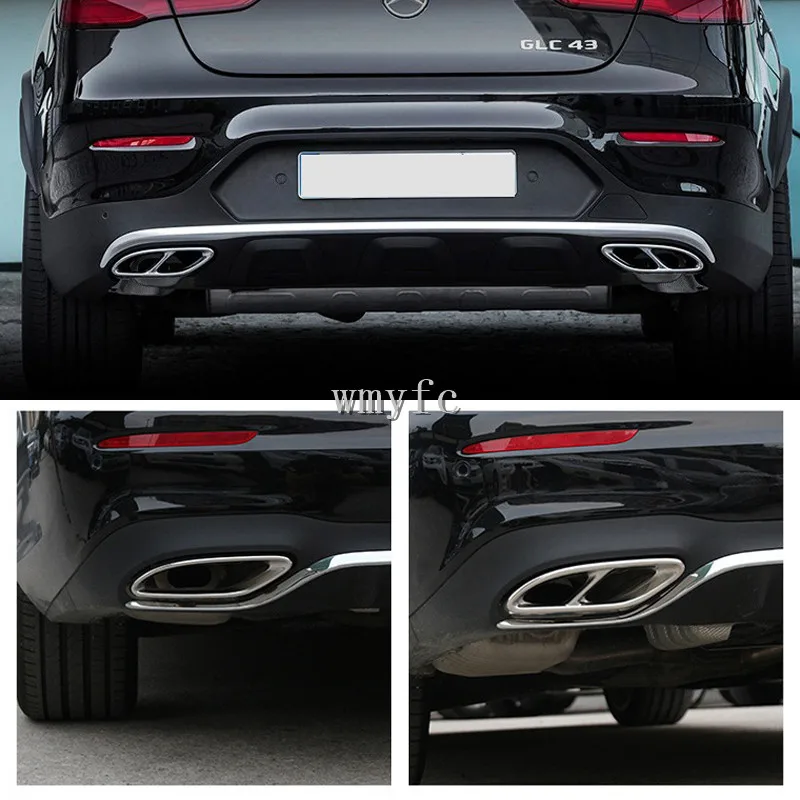 2 шт. Автозапчасти для Mercedes Benz GLC C E-Class C207 Coupe- W212 W213 W205 X253 C180 C200 черный глянец стальные выпускные системы