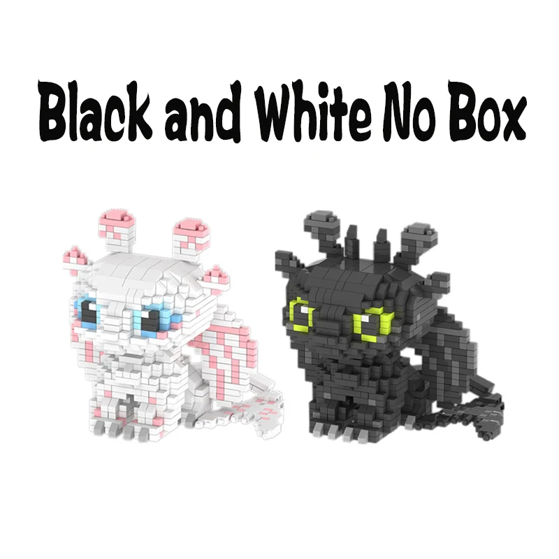ZRK новые продукты, грядущий аниме питомец, Как приручить дракона, популярные строительные блоки, игрушки, подарок 7819 7820 vs loz vs balody - Цвет: black white no box