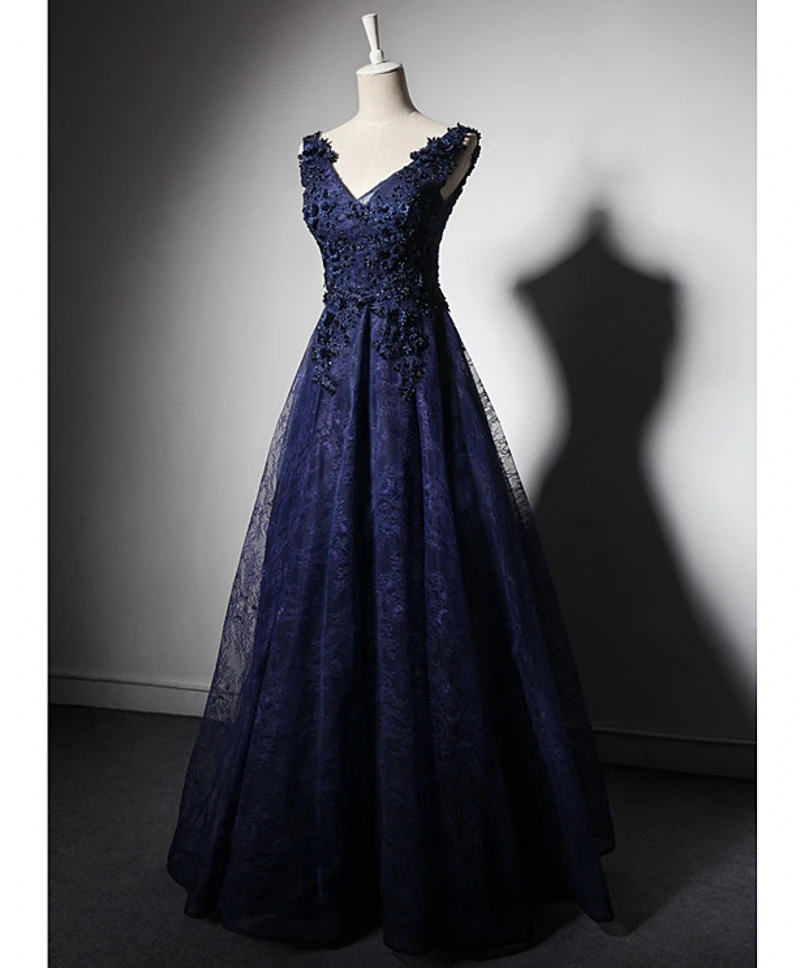 

Navy Blue Lace Mother of the Bride Dresses for Weddings A Line Beaded Evening Gowns Formal Godmother Groom Long Dresses