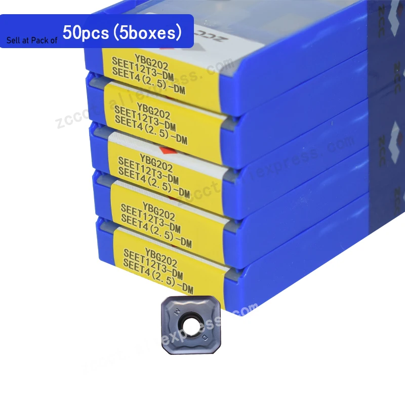 50pcs Milling cutter insert SEET12T3-DM YBG202 Cemented Carbide CNC Inserts Cutting Tool part SEET12T3 | Инструменты