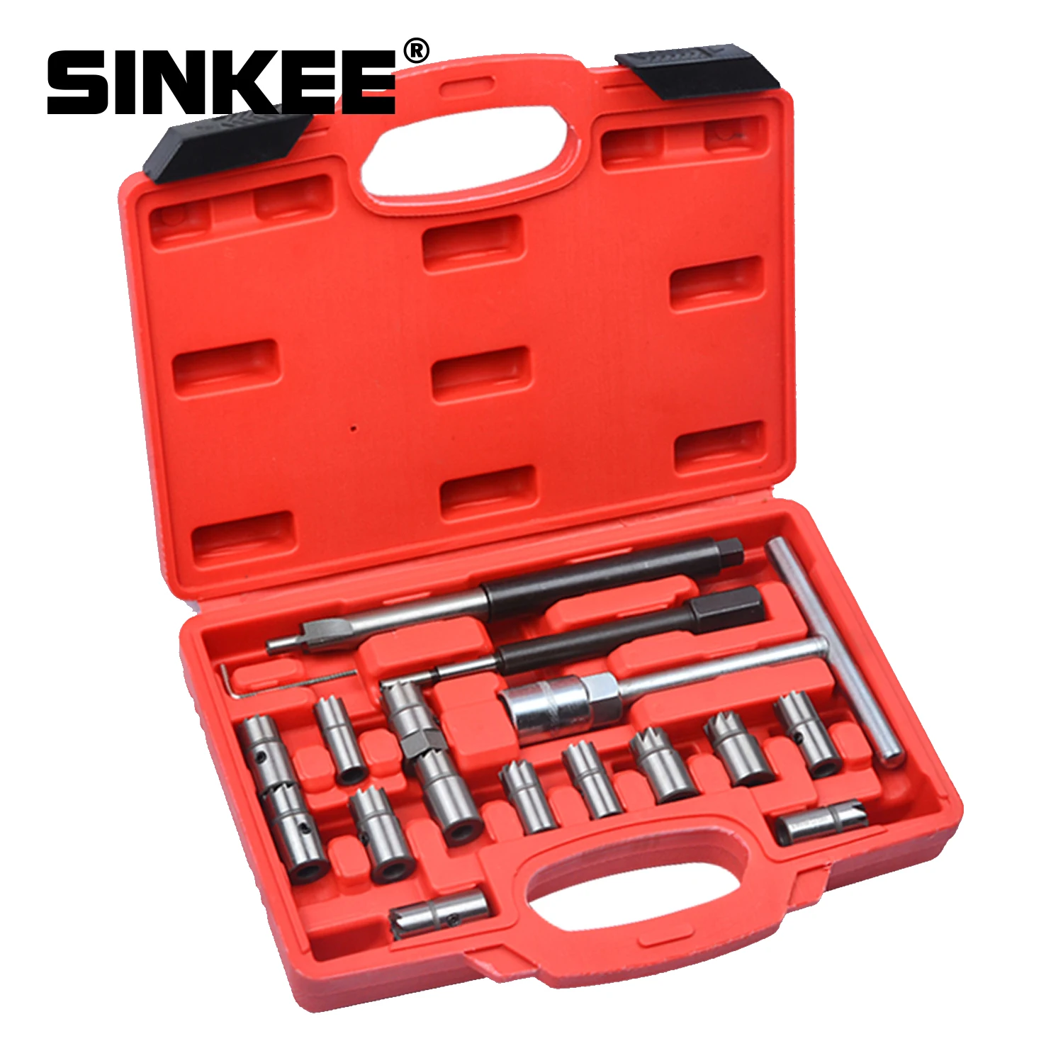 Diesel injector cleaner kit 17 PCS Diesel Injector Cleaner Clean Carbon Remover Seat Cutter Cutting Tool Set SK1364