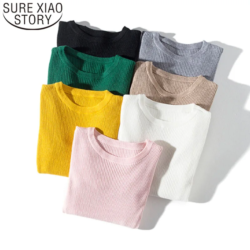 Women Sweaters Pullovers Long Sleeve Women Sweaters 2019 Winter/autumn Knitted Sweaters O-neck Casual Solid Sweater  5796 50