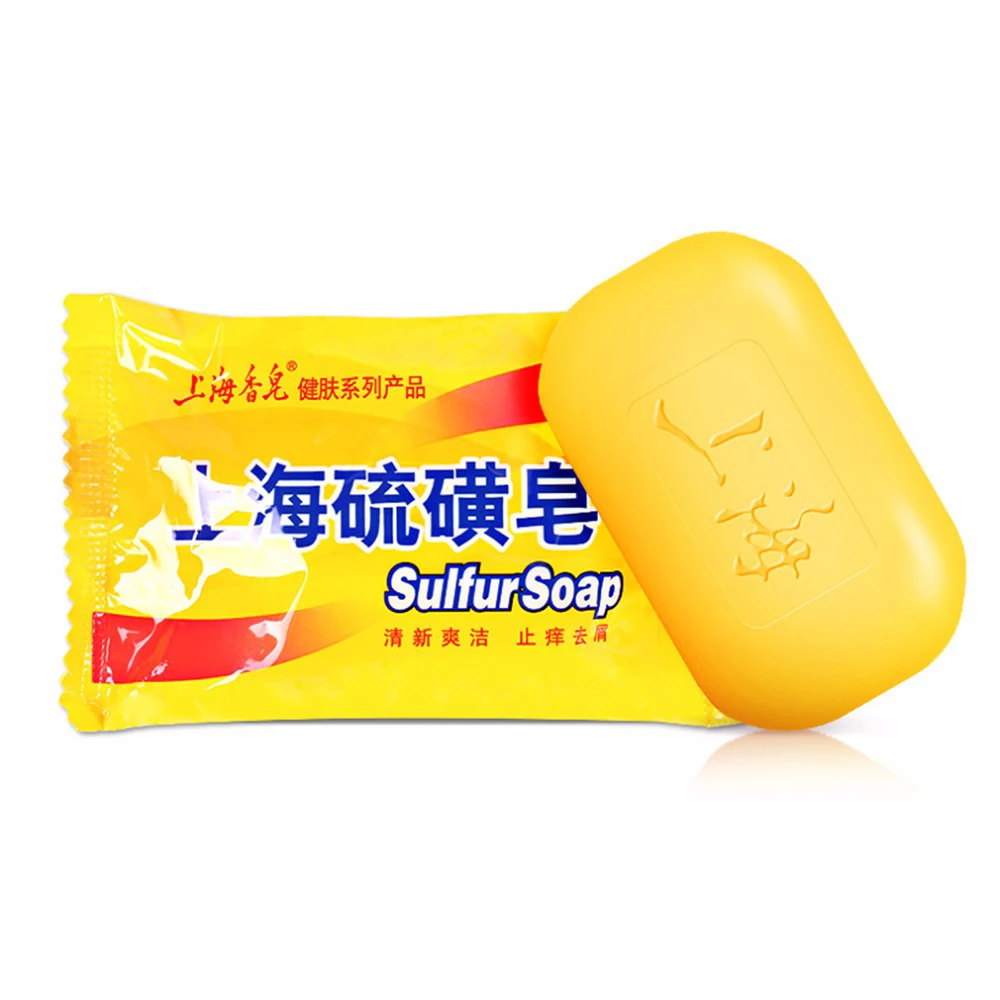 1pc 85g Shanghai sulfur soap oil-control acne treatment blackhead remover soap Whitening cleanser Chinese traditional Skin care