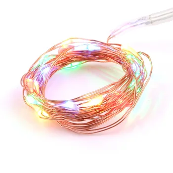 

2M 20 LEDs CR2032 Button Battery Operated LED Copper Wire String Fairy Lights With Milky White Battery Case for Party