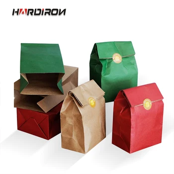 

HARDIRON Thickened Colored Kraft Paper Bag Fine Homemade Baking Bread Cake Gift Wrapping Bag