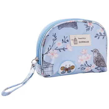 

Tote Make Up Portable Waterproof Cloth Small Women Cosmetic Bag Travel Organizer Toiletry Flower Pattern Zipper Closure Storage