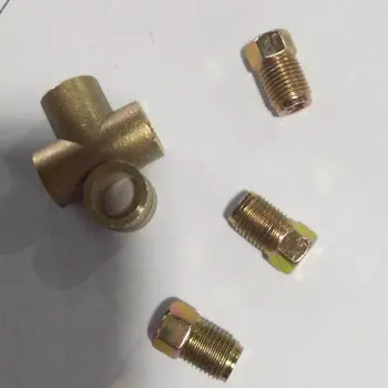 

3 Way T Piece Brake M10 Tee 3/16" Pipe With 3 Male Brake Nuts Fitting Adapter