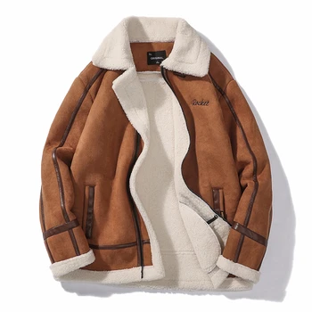 

Men Autumn Casual Warm Fleece Military Leather Jackets Parkas Men Winter Windproof Waterproof Outwear Parka Coat Jackets Men