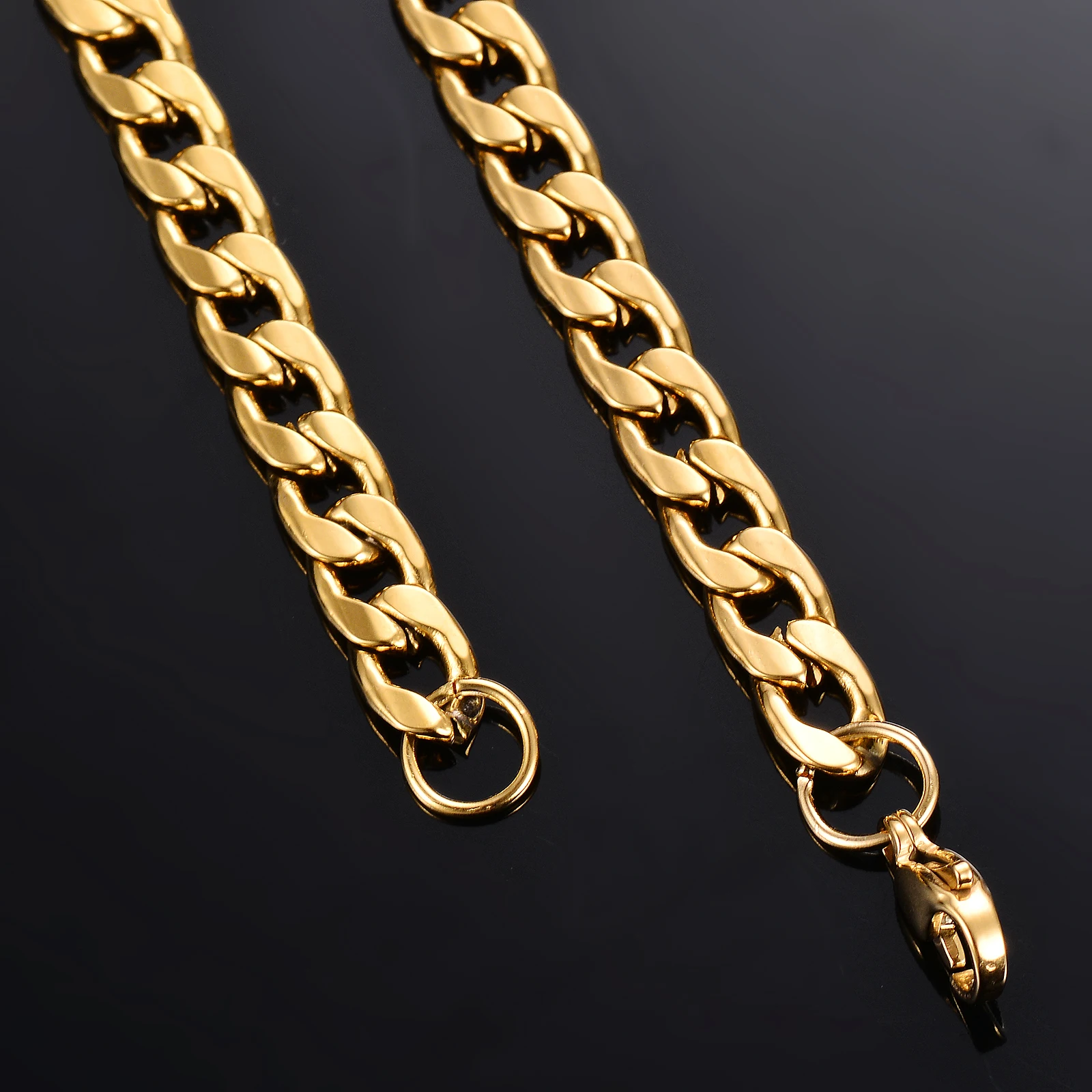 1 piece Length 21cm-100cm Flat Curb Chain Necklace 3mm-9.5mm Stainless Steel Curb Link Chain for Men Women stainless steel necklace metal necklace