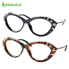 SOOLALA очки для чтения «кошачий глаз» женские дизайнерские Золотые бусы очки для пресбиопии очки для чтения 0,5 0,75 1,0 1,25 до 4,0