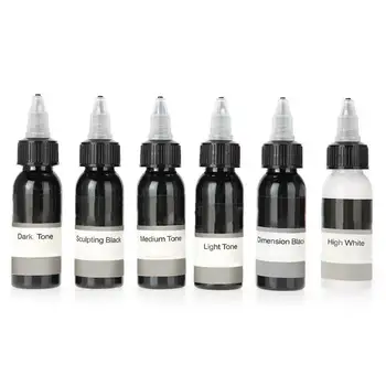 

30ml/Bottle 6pcs Tattoo Makeup Ink Pigment Professional Beauty Body Art Inks Natural Long Lasting Tattoo Paint Tool