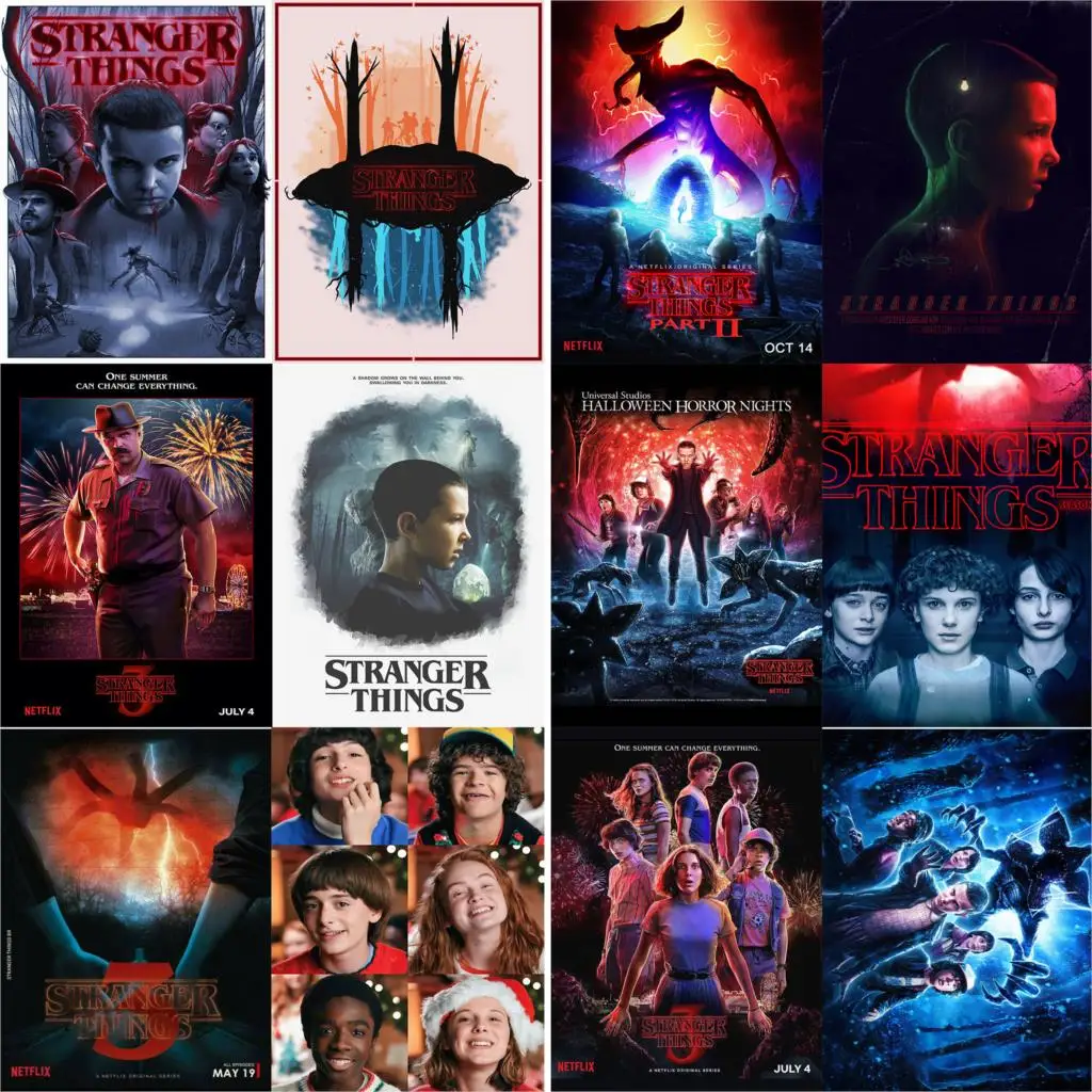 Постеры в стиле фильма очень странные дела глянцевая бумага высокого разрешения