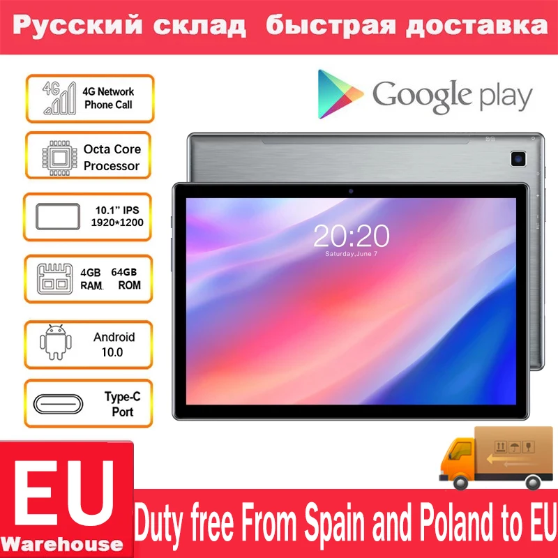 Teclast P20HD подключается к сети 4G Телефонный звонок планшетный ПК с системой