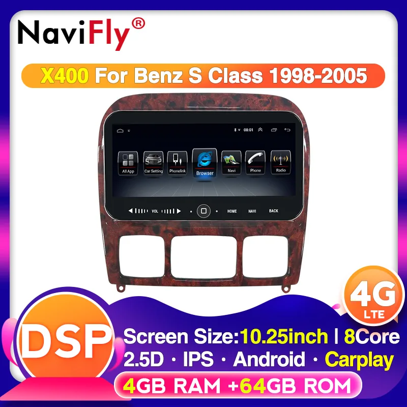 10.25&quot 4G IPS DSP Android Car GPS For Mercedes Benz S Class W220 S280 S320 S350 S400 S430 S500 car radio audio navigation player |