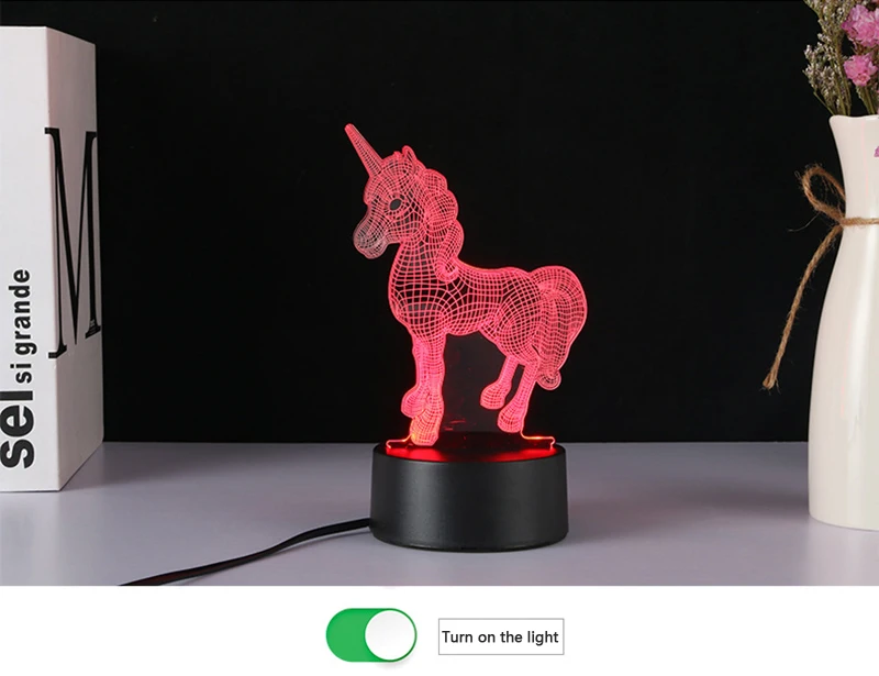 ZUCZUG декор для домашнего дома светильник 3D лампа светодиодная Ночной светильник колесо 3D обозрения Фламинго замок ночник детский Подарок на день рождения ночник декор для дома
