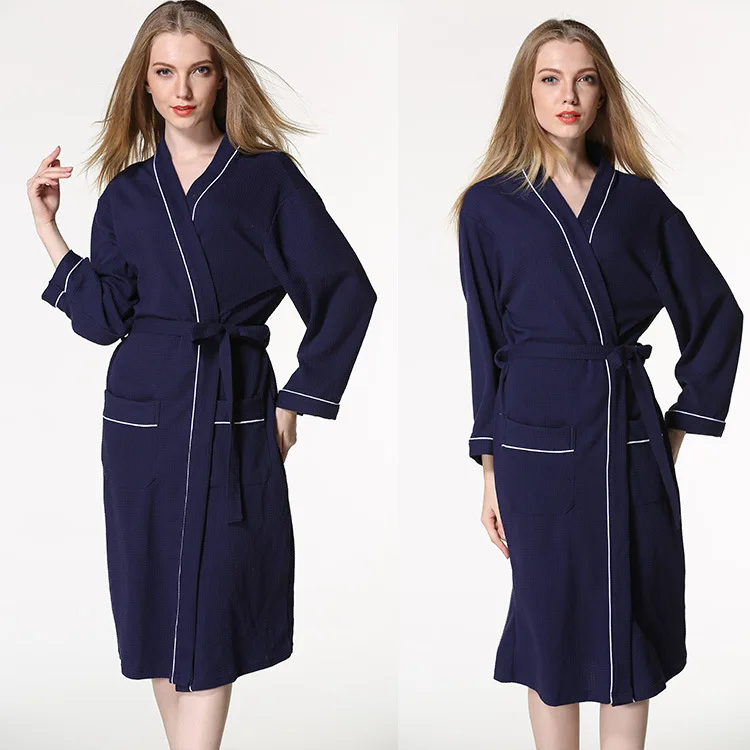 Hotel Beauty Salon Spring And Summer Couples Waffle Bathrobe Cotton Bathrobe Hot Springs Pure Cotton Men And Women's Robes Plus