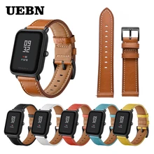 UEBN 20 мм кожаный ремешок на запястье для Xiaomi huami amazfit bip GTS браслет ремешок для amazfit GTR 42 мм samrt ремешок для часов