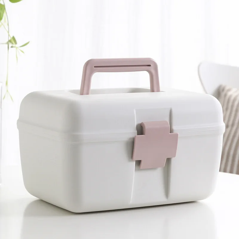 Family First Aid Box Emergency Kits Case Portable Medical Wound Treatment Pills Storage Box For Home Car Travel