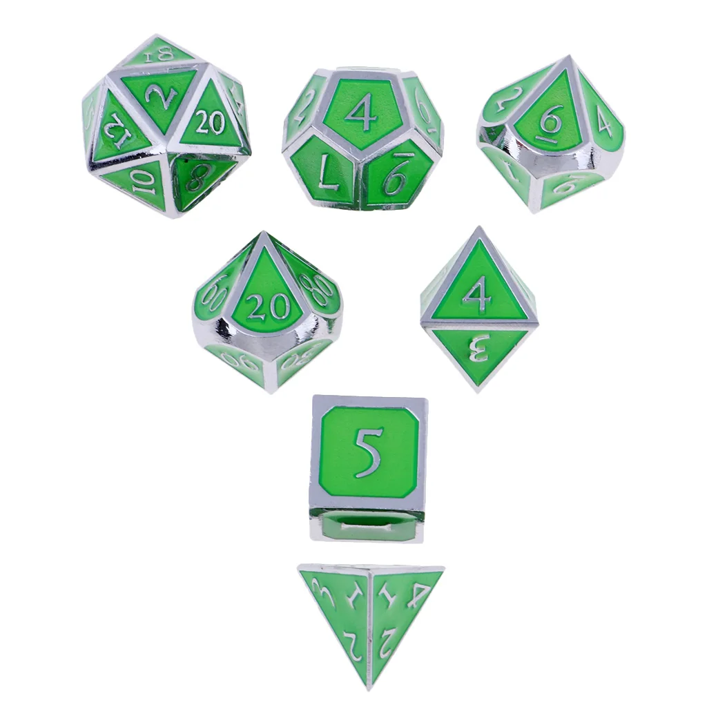 Board Gaming Dices Set of 7 Dice Poly Polyhedral Dice D4 D6 D8 D10 D12 D20 for Role Cup Player 