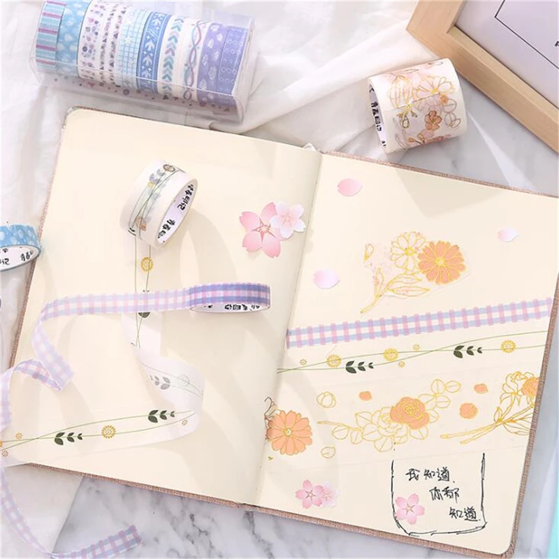 10 Rolls/set Tape Japanese Stationery Stationery Sticker Washi Set