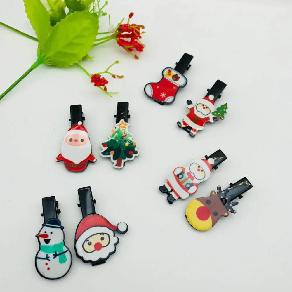 50 Pcs Christmas Santa Claus Puppy Dog Cat Hair Bows Clips Holiday Party Pet Dog Cat Hair Accessories Pet Grooming Hairpins