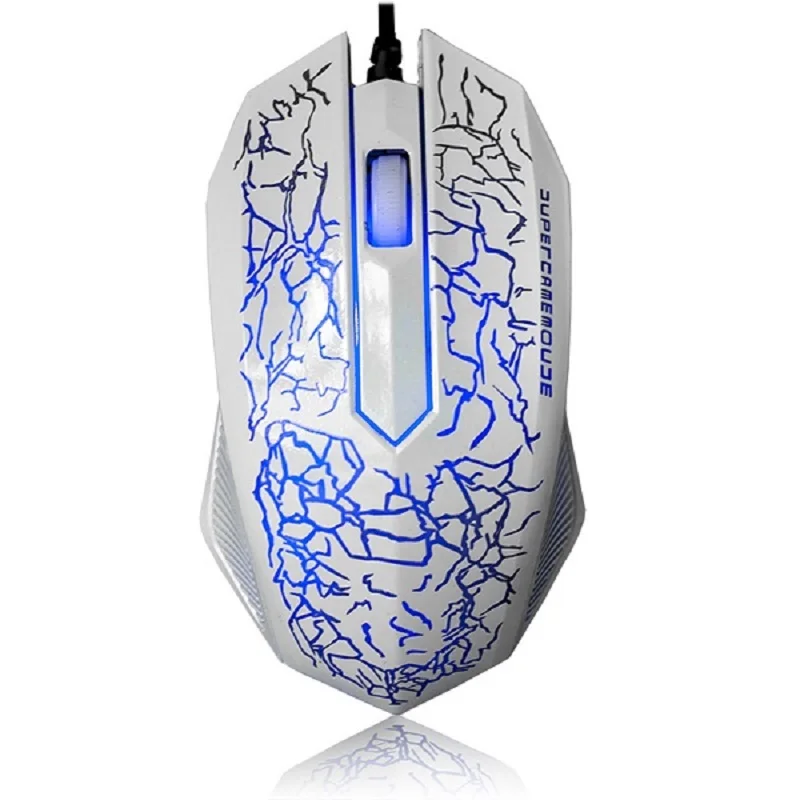 Эргономичная Проводная игровая мышь с 3 кнопками 3000 dpi светодиодный USB компьютерная мышь для геймеров Бесшумная мышь с подсветкой для ПК и ноутбука - Цвет: White