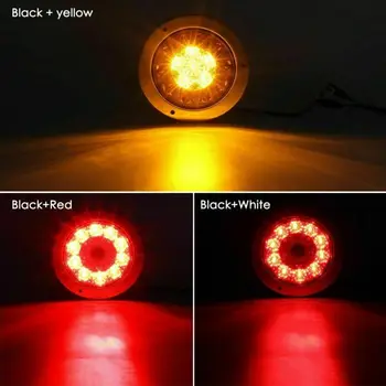 

Tail Lights Turn Signal For Car Brake Lights Round Red/Amber 16-LED Truck Universal Parts