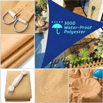 

300D Waterproof Sun Shelter Triangle Sunshade Protection Outdoor Canopy Garden Patio Pool Shade Sail Awning Camping Shade Cloth