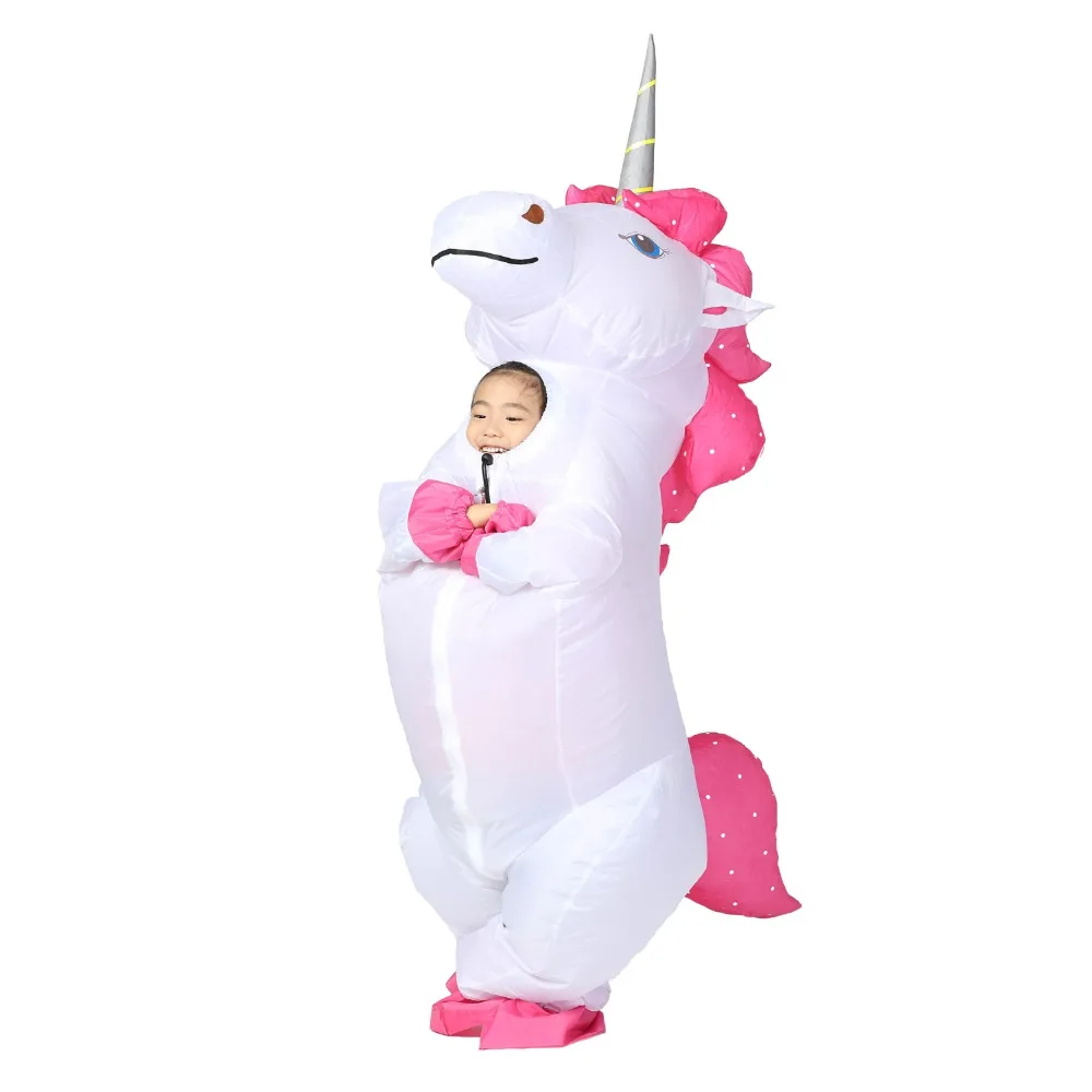 Надувные костюмы единорога для взрослых и детей карнавальный костюм Хэллоуина