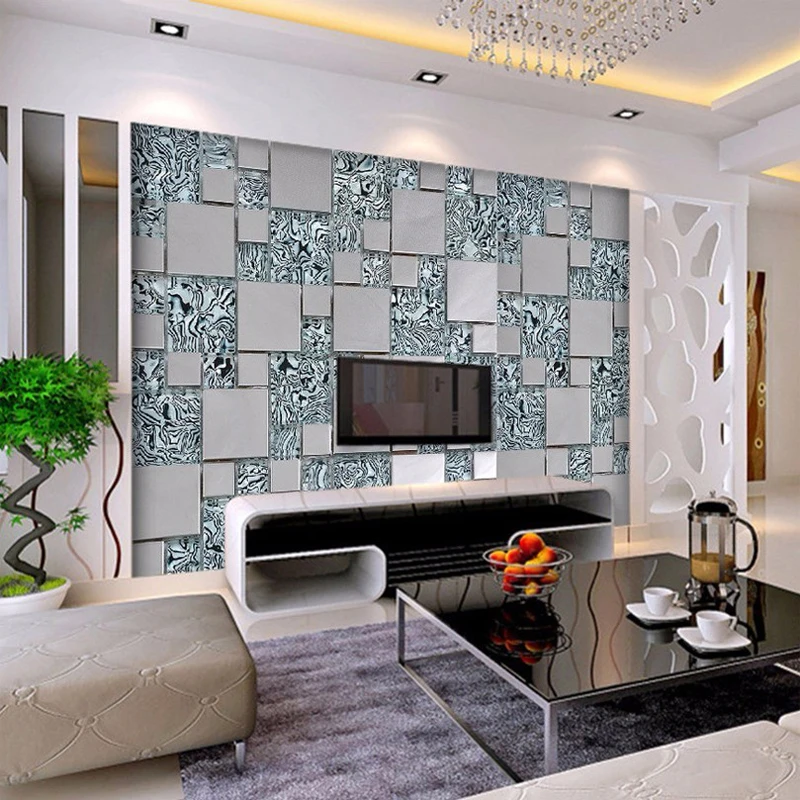 

3D Customized Mural Photo Wallpaper Mosaic Cubes Painting The Living Room TV Background
