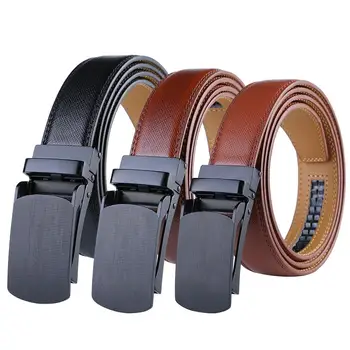 

Men Belt Automatic Buckle Genuine Leather Belt Solid Color Waist Strap Waistband cinturon mujer