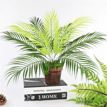

50cm9 fork Artificial Tropical Plant Green Plastic Monstera Leaf Indoor Palm Tree Potted Home Hotel Decoration Photography Props