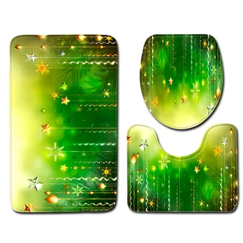 

Christmas Bathroom Mat Bathroom Mat Toilet Three-Piece Set Cover Shower Carpets Bathroom Mat Set