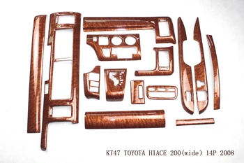 

14Pcs/Set ABS Car Interior Wood Grain Color Stickers Trim Kit Decor Cover Overlay Frame For Toyota Haice Wide/Narrow Body RHD