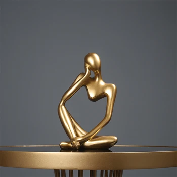 

Sculpture Small Collection Thinker Statue Craft Desktop Simple Drawing Room Modern Abstract Character Decoration Home Office