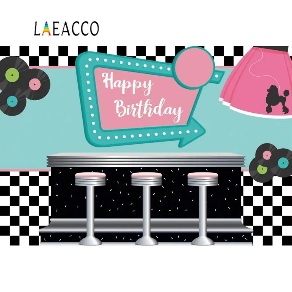 Laeacco Baby Birthday Backdrops For Photography Bar Disco Party Cartoon Celebration Poster Photo Background Studio | Электроника