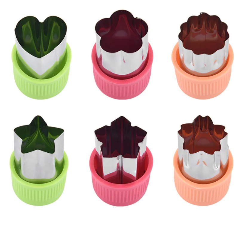 

3Pcs Portable Star Heart Shape Stainless Steel Fruit Cutting Die Cook Tools Plastic Handle Vegetables Cutter Kitchen Gadgets