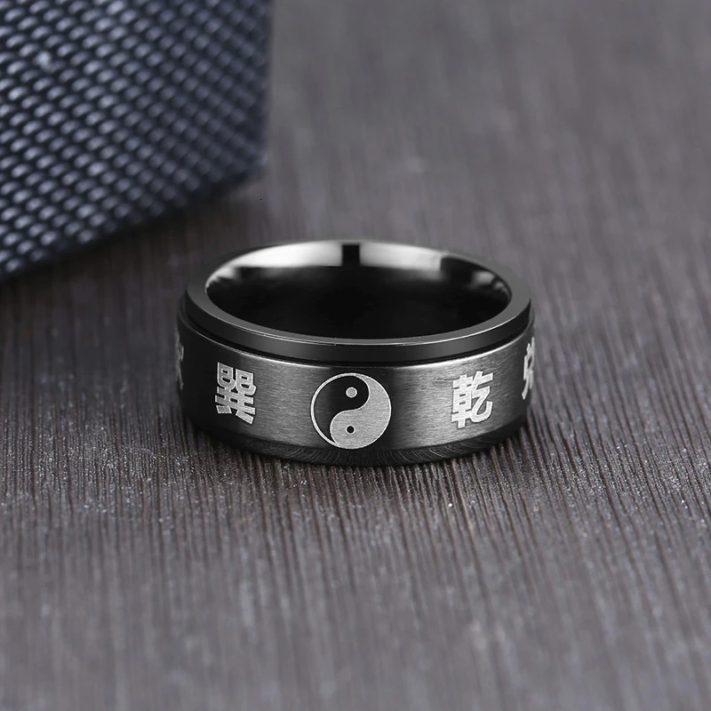 Вращающееся кольцо для мужчин из нержавеющей стали медитация Йога Спиннер спиннинг кольцо