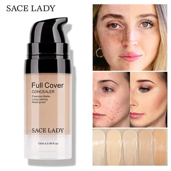 

SACE LADY Face Concealer Cream Full Cover Makeup Liquid Facial Corrector Waterproof Base Make Up for Eye Dark Circles Cosmetic